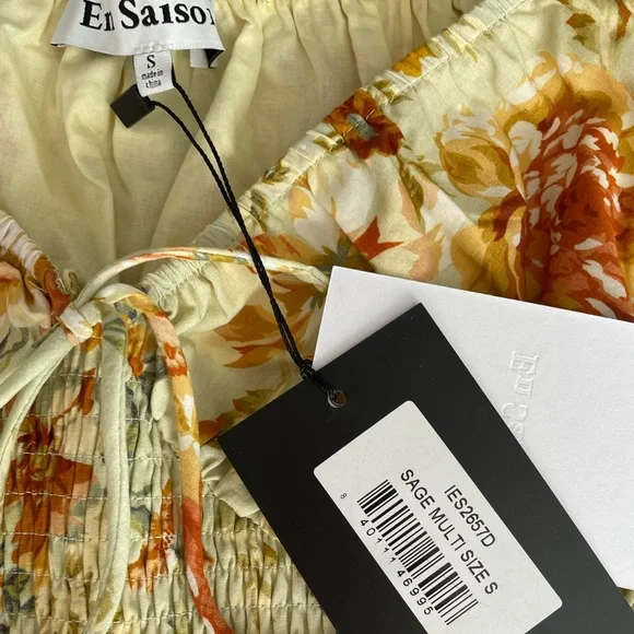 En Saison Grace Midi Floral Sage Green Dress Sz. Small NWT - Picture 10 of 16